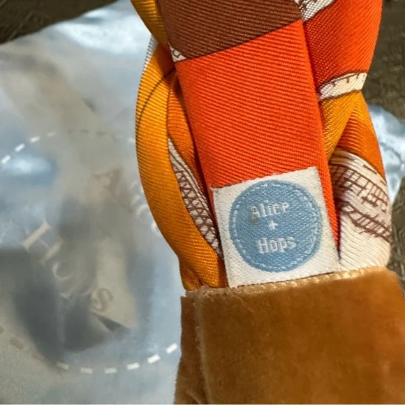 Hermes Orange and Brown Braided Headband made my Alice + Hops
